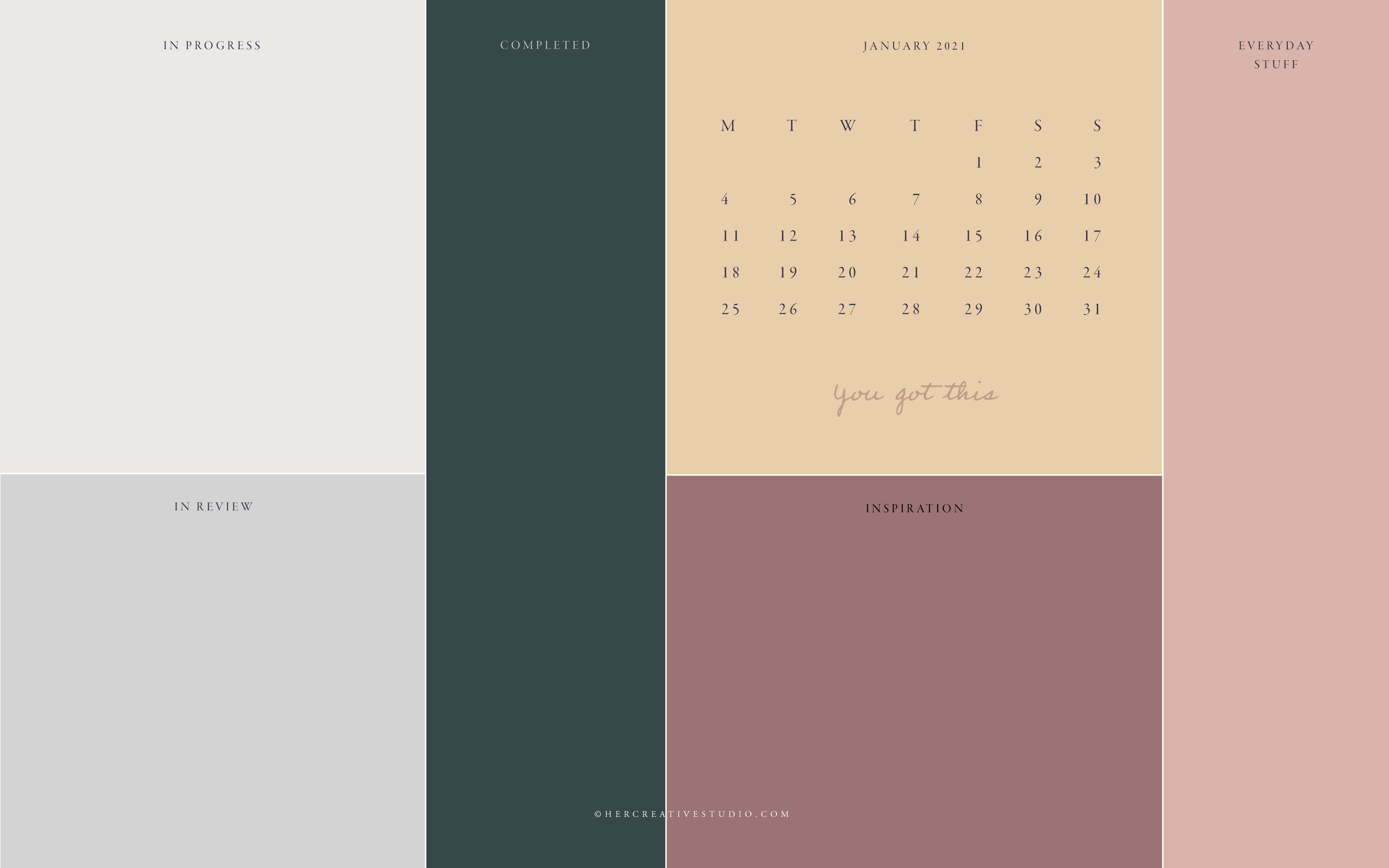 January Desktop Wallpaper 2021 — Her Creative Studio